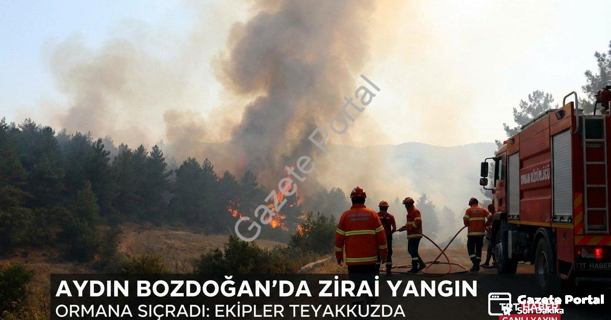 "Aydın Bozdoğan'da Zirai Yangın Ormana Sıçradı: Ekipler Teyakkuzda" başlıklı haber için fotorealisti