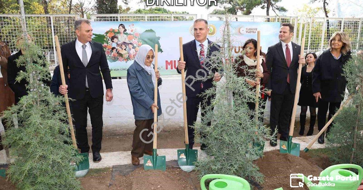 "Muğla'da Öğretmenler İçin Binlerce Fidan Dikiliyor" başlıklı haber için fotorealistik, profesyonel