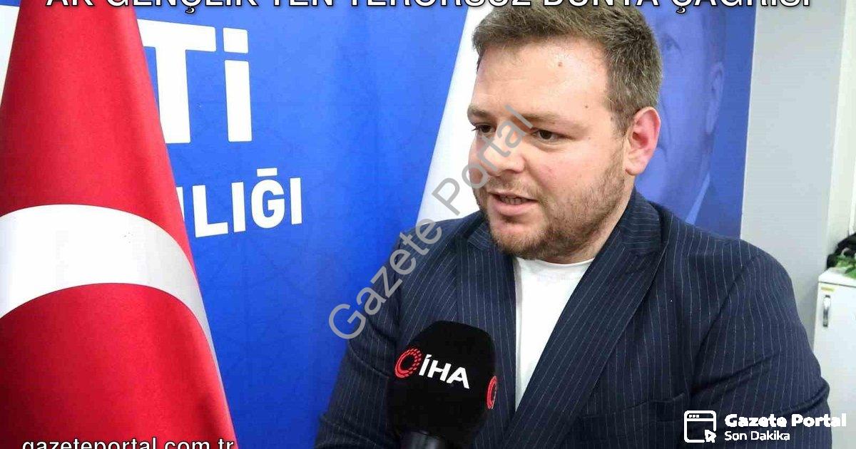 "AK Gençlik'ten Terörsüz Dünya Çağrısı" başlıklı haber için fotorealistik, profesyonel bir haber gör