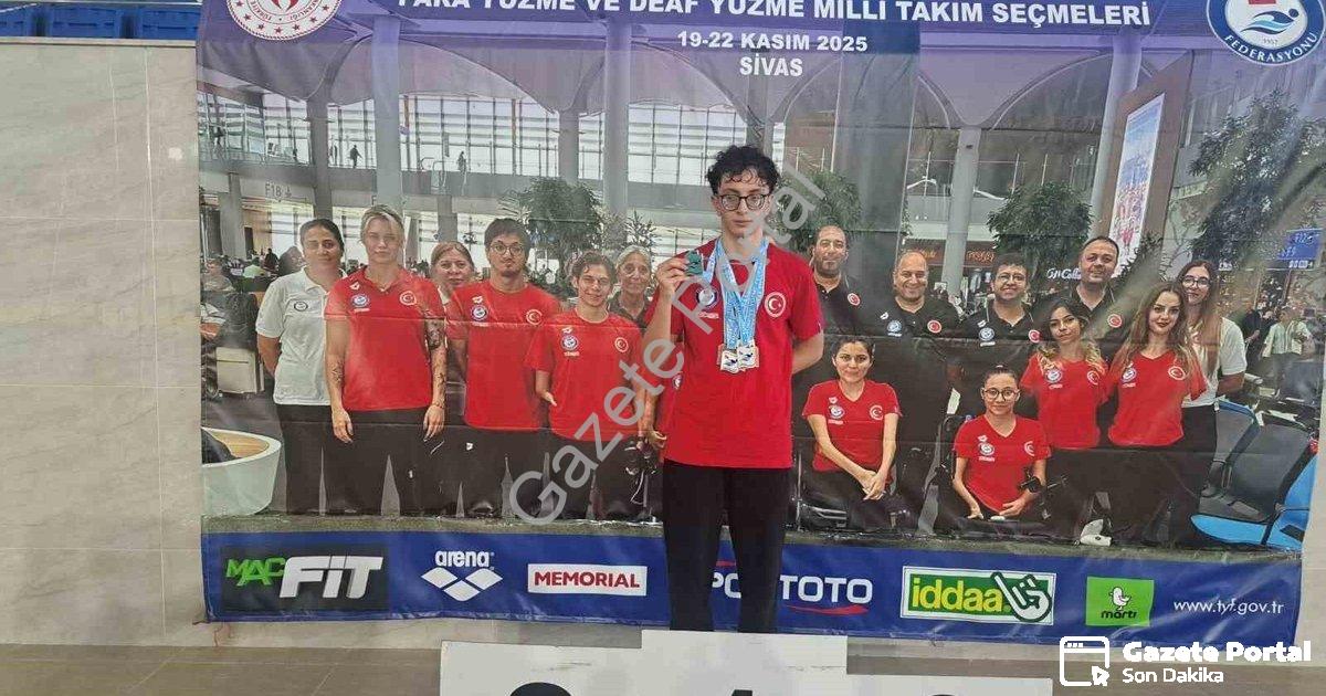 "Yüzme Seçmelerinde Aydınlı Sporcuya Beş Madalya" başlıklı haber için fotorealistik, profesyonel bir