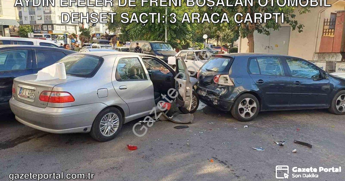 "Aydın Efeler’de Freni Boşalan Otomobil Dehşet Saçtı: 3 Araca Çarptı" başlıklı haber için fotorealis