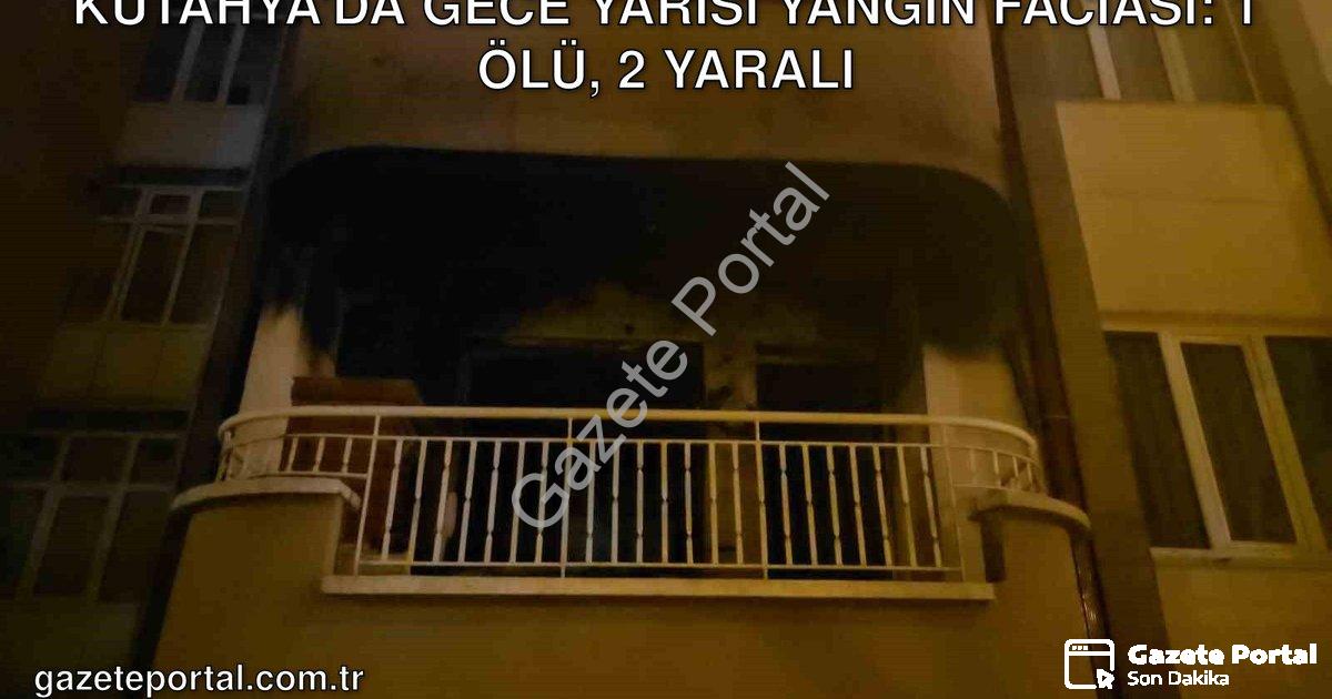 "Kütahya'da Gece Yarısı Yangın Faciası: 1 Ölü, 2 Yaralı" başlıklı haber için fotorealistik, profesyo