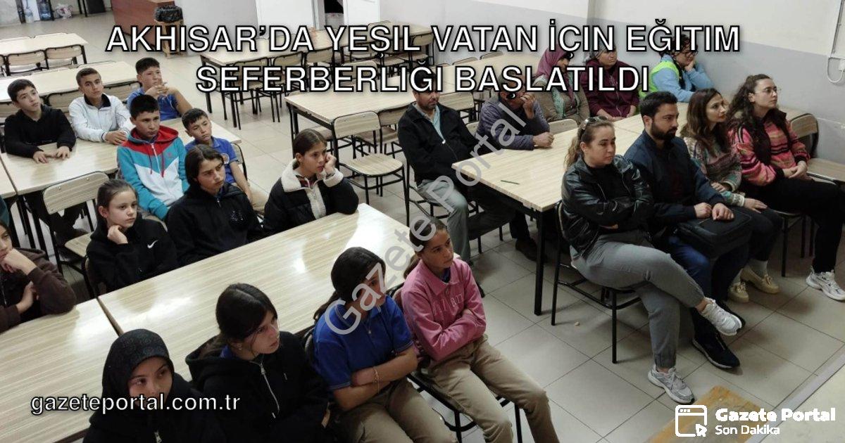 "Akhisar’da Yeşil Vatan İçin Eğitim Seferberliği Başlatıldı" başlıklı haber için fotorealistik, prof